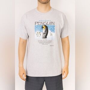NWT Men’s Advice From Nature (Penguin) by Your True Nature Screen Print Top L
